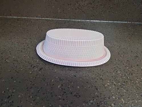 Vintage RED WING Pottery Pink Oval BUTTER DISH w/LID