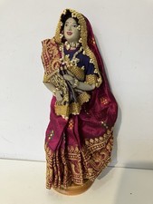 Vintage Indian Costume Doll Traditional Folk Culture Figurine Bride Wedding