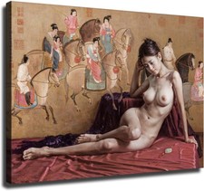Oriental Beautiful Chinese Female Nude Poster Canvas Print Painting Wall Art