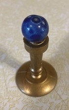 Two Vintage hand made Glazed Clay Bennington Marbles made In germany .