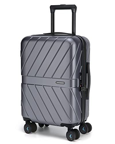 Carry On Luggage 22x14x9 Airline Approved, 1OO% Carry-On 20-Inch Charcoal Grey
