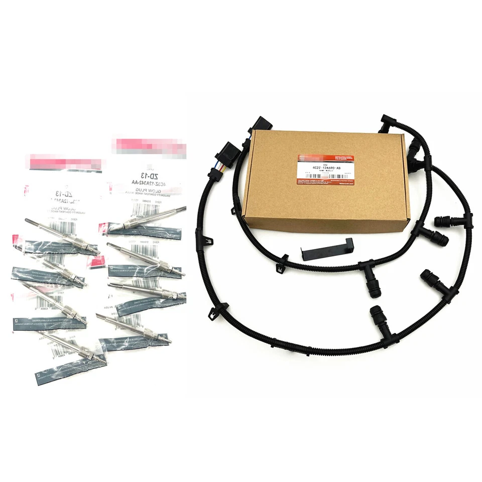 OEM Motorcraft ZD13 glow plug & Harness Kit For 04-10 Ford F250 6.0L Powerstroke - Image 3 of 4