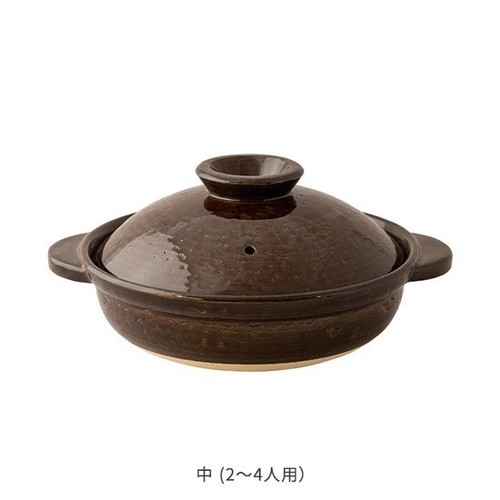 Nagatanien Iga donabe, earthenware pot, amber glaze - Picture 5 of 6