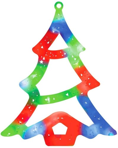 Christmas Tree Window Silhouette Battery Operated Multi Coloured LED 81680 - Picture 6 of 6