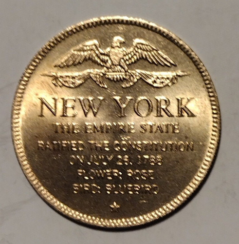 NUEVA YORK Bronce Estados de la Unión 1969 Shell Oil Game Token Coin - Imagen 4 de 5