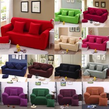 Stretch Chair Cover Sofa Covers Slipcover Solid 1 2 3 4 Seaters Protector Couch