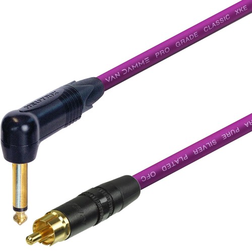 RCA Gold Phono auf rechten Winkel Buchse Kabel Van Damme Neutrik 1/4 Blei HIFI Sub - Bild 8 von 9