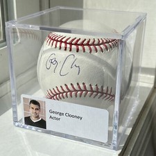 George Clooney Signed MLB Major League Baseball Auto Actor Ocean's Eleven