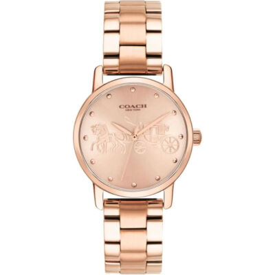 Coach Grand Rose Dial Rose Gold-tone Ladies Watch 14502977 RUNNING NEW  885997251365|