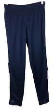 Holloway Athletic Pants Youth YL Navy Blue Drawstring Pockets Lined Zip Legs