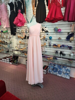 ebay pink bridesmaid dresses Pink Pastel Bridesmaid Beach Summer Formal Maxi Dress Long Sleeve Pleated A Line