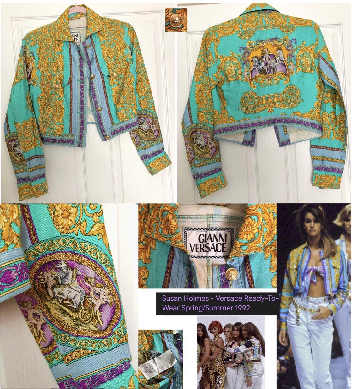 Gianni Versace S/S 1992 Baroque & Renaissance Rare Runway Jacket  Susan Holmes image 2