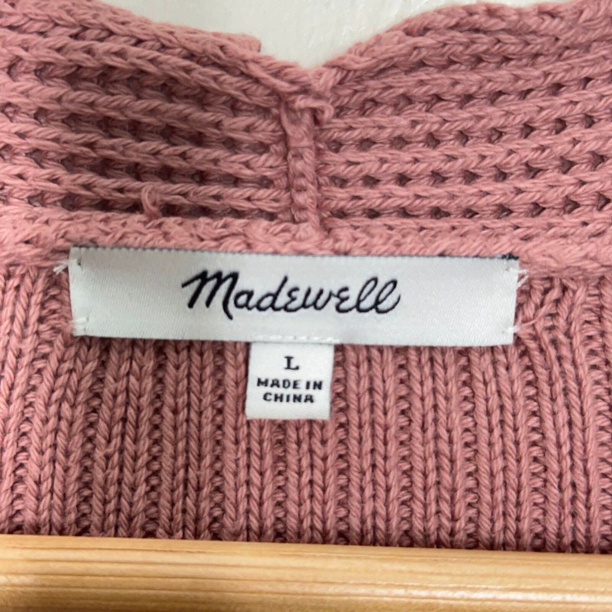 MADEWELL Nolan Ribbed Cardigan Sweater Dried Petal Pink {3G9}