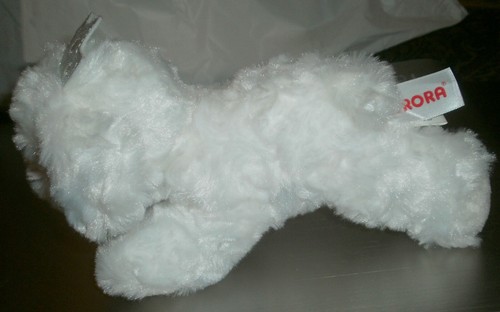 Aurora 8" White Poodle Dog Princess Plush Crown Stuffed Animal Toy - Picture 2 of 5