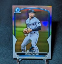 Kahlil Watson Chrome Refractor /499 Prospect Rookie Card 2023 Bowman BCP-147. rookie card picture