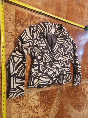 Carole Little Jacket Large hellbraun Prints Knopfleiste #S24