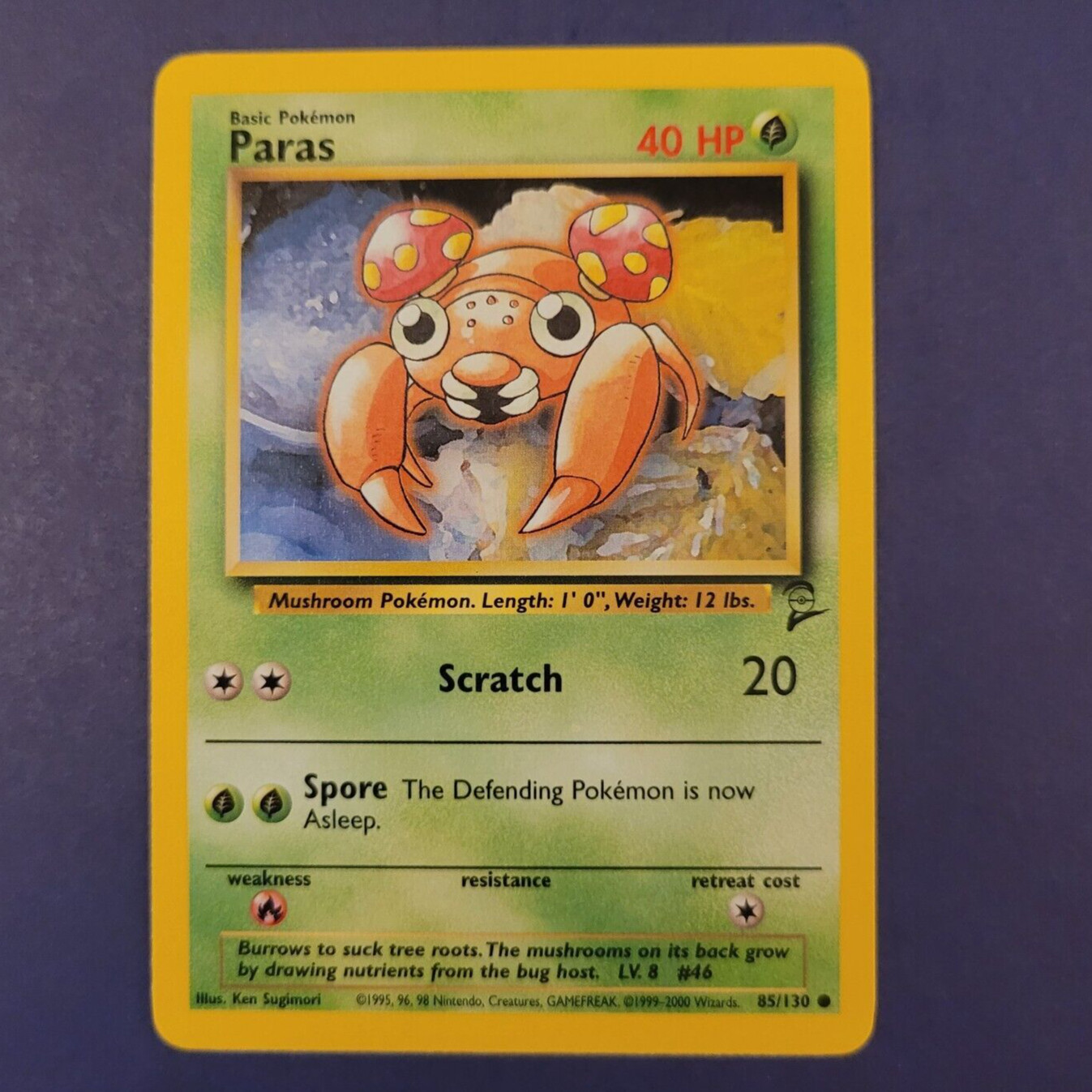 Paras - 85/130 - Base Set 2 - Pokemon Card - NM