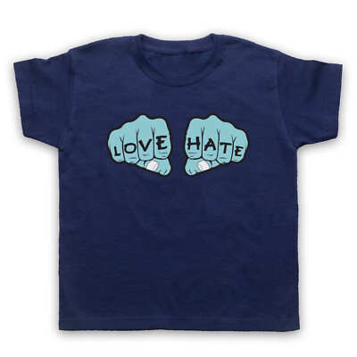 LOVE HATE KNUCKLES TATTOO RETRO VINTAGE LUSTIG COOL KINDER KINDER T-SHIRT