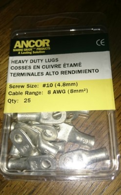 Ancor Schwerlast Kabelschuhe 4,8 mm Schraubgröße Kabel 8 mm Ringklemme X25 Stück Marine