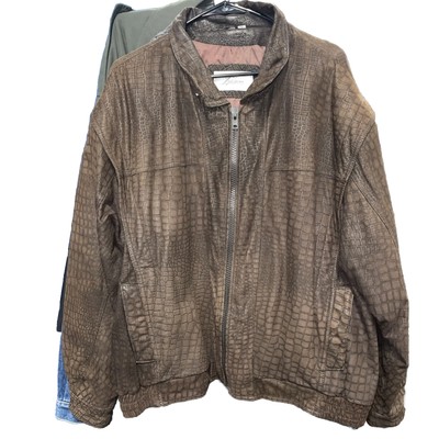 FABIANI Vintage Soft Brown Leather Flight Men s Bomber Full Zip Jacket Sz 44