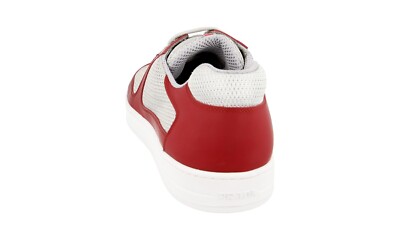 PRADA Leather Americas Cup Downtown Sneakers - 4E3166 Red NEW - US