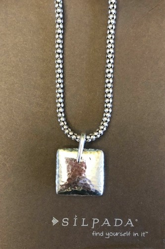 Collar de cadena de palomitas de maíz de plata de ley 925 Silpada N1106 S1118 colgante de almohada - Imagen 3 de 12