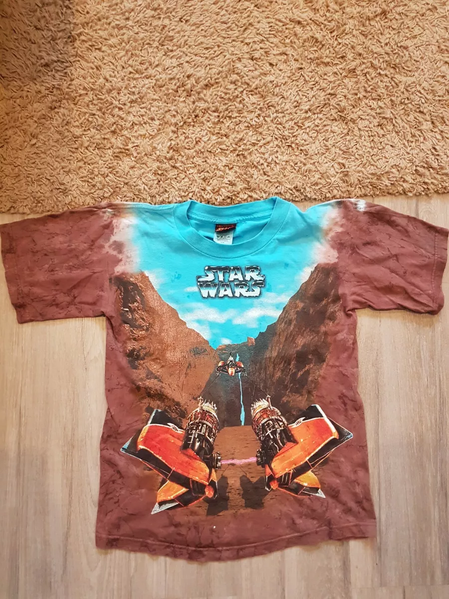 90s vtg star wars episode 1 phantom tie dye t shirt all over print