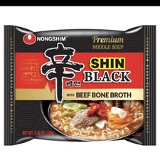 pack Of 12 Nongshim Shin Ramyun Black with Premium Beef Broth, 4.58 Ounce