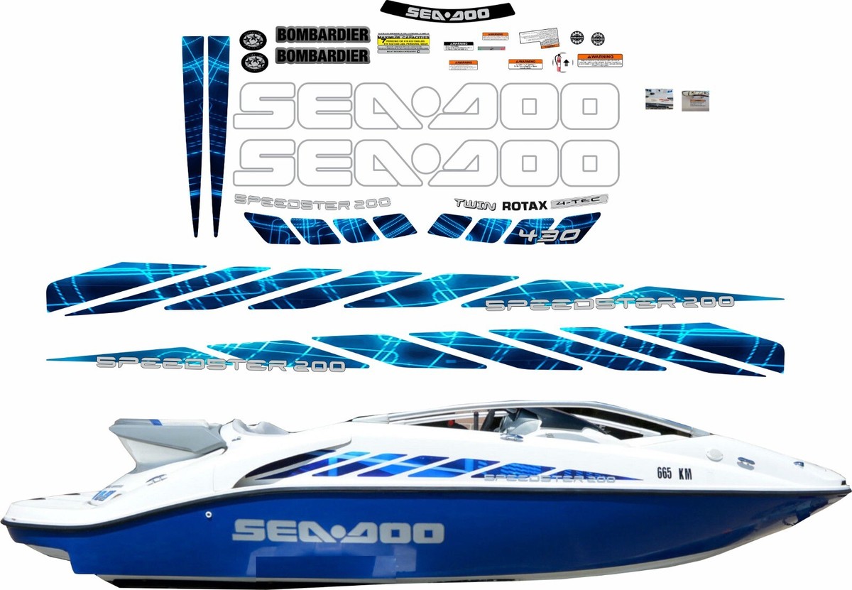 SEADOO SPEEDSTER 200 2007 TWIN 430HP GRAPHICS /DECAL / Sticker KIT