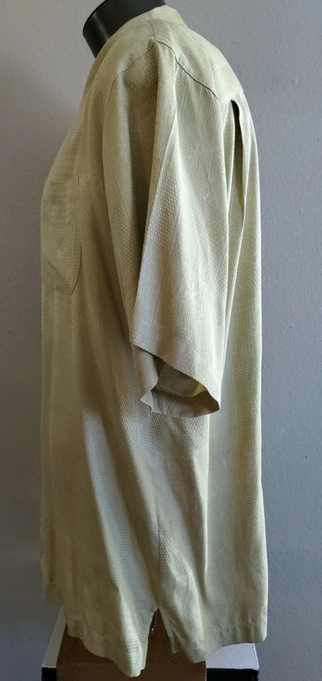 Camisa Tommy Bahama Dorado Marrón Palmera Playa Floral Seda Manga Corta L COMO NUEVA Foto 2 de 4