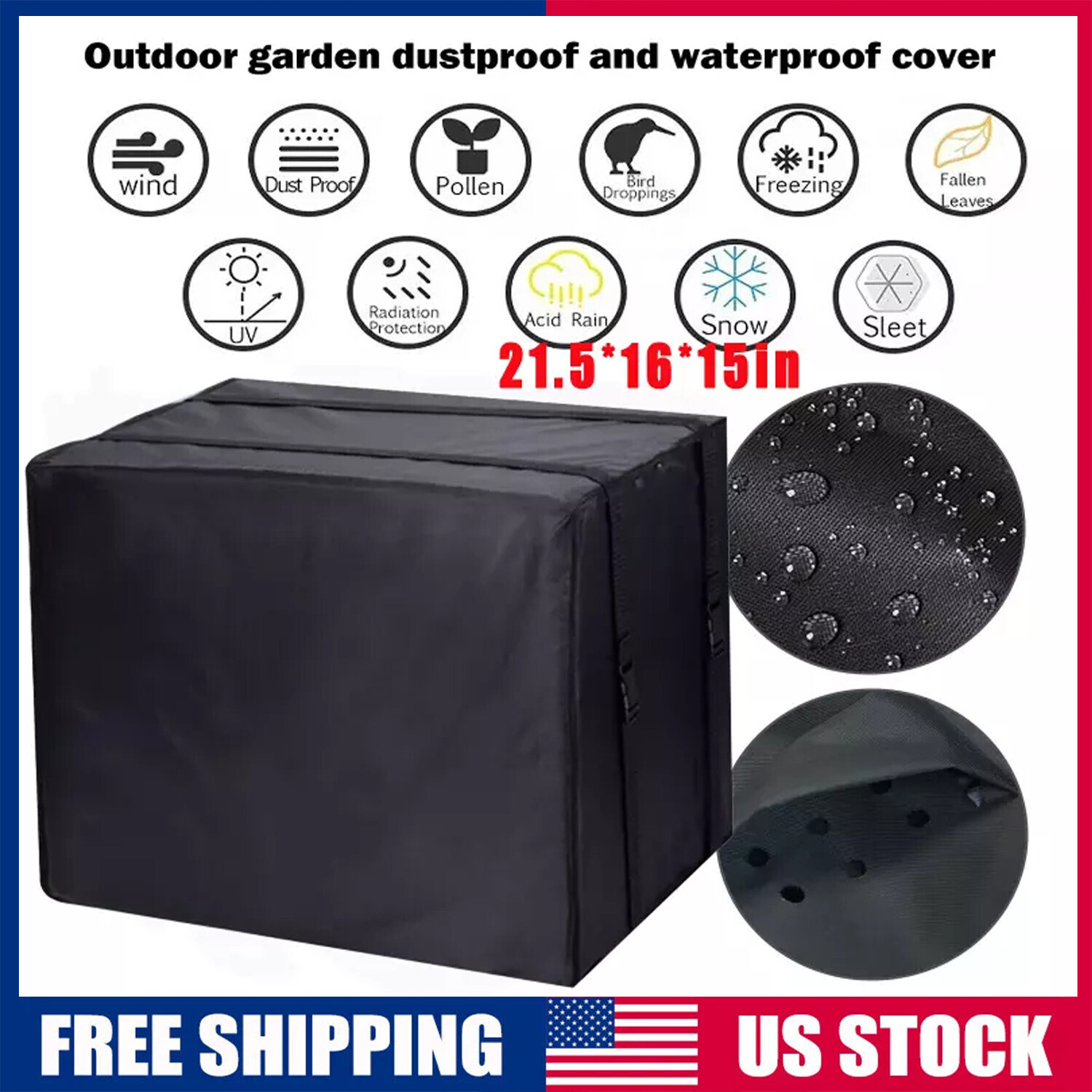 Air Conditioner Dust Snow Cover Protector for A/C Outdoor Waterproof Heavy Duty