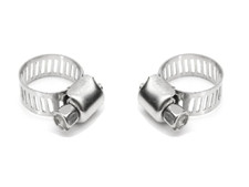Image of 2 x 8mm -19mm Stainless Steel Hose Clips Clamps Pipe Lpg Water Pipe Screw Clamp
