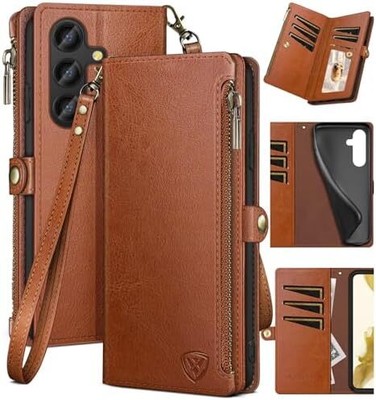 for Samsung Galaxy S24 Plus/S24+ Wallet case with Zipper Credit Card Holder RFID
