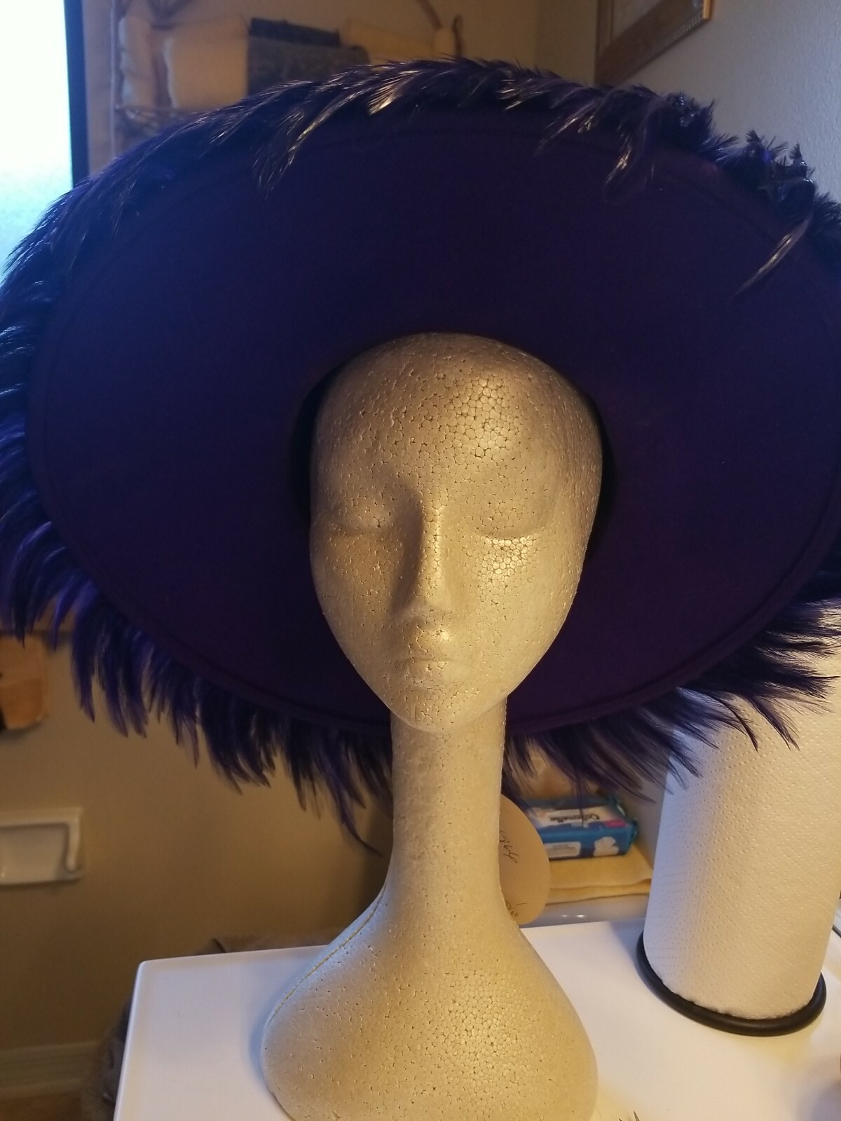 Vintage Jack McConnell Hat Purple. Purple Feather… - image 8