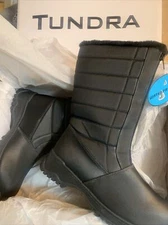 NEW Tundra Women's Size 6 Christy Boot Black Waterproof Thermolite Snow Rain Fur