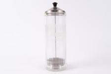 Tarro desinfectante de vidrio barbicida vintage de vidrio de 11 1/4" hecho en Canadá E15