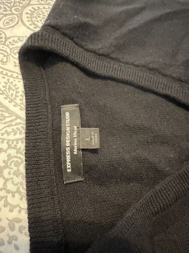Express Men’s Black Wool Vest Size Large - Chest Size 38in - Picture 2 of 3