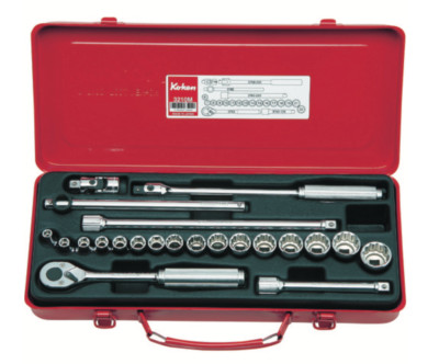 Ko-ken 3/8'' Drive Socket Wrench Set, 22 pcs 3210M