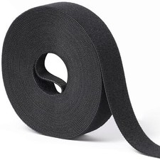 1" x 30Ft Hook  Loop Roll Reusable Double-Sided Straps for Cables Home  Office