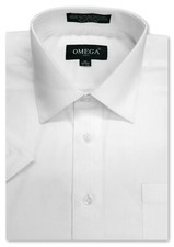 Mens White SHORT Sleeve Dress Shirt, ALL Sizes S 5XL