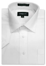 Mens White SHORT Sleeve Dress Shirt, ALL Sizes(S~5XL)