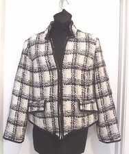 Chico s Sz 1 8-10 Black and White Jacket - 3