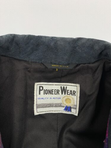 Pioneer Wear Navajo Southwest Jacket Wool Suede USA Purple Blue Orange VTG XL - Picture 17 of 20