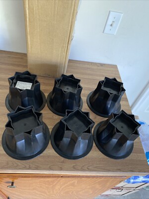 Bed Risers Bed Raisers Bed Lifts Bed Elevators set of 6 black plastic Grannycore
