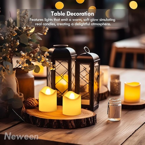 Neween Battery Operated LED Tealights, Pack of 12 Electric Candles Realistic - Picture 3 of 7