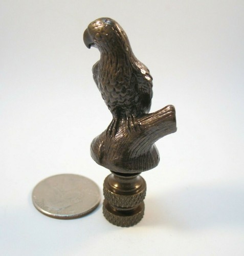 LAMP FINIAL BRONZE PARROT 2 1/2 INCHES TALL OVERALL NEW BIRD FINIAL #1444 - 第 1/4 張圖片