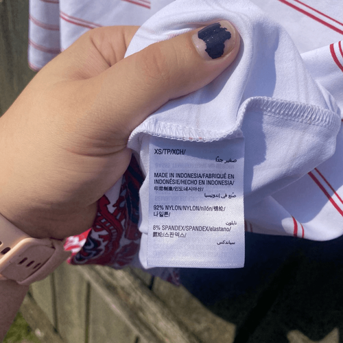 Charter Club Nylon Striped Paisley Boatneck Top | XS - Picture 4 of 5