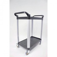 2-Shelf Utility Tray Trolley Capacity 80kg Locking Castors Catering VAT Incl