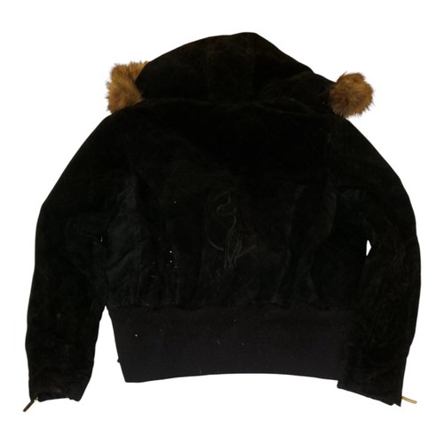 Chaqueta acolchada acolchada de gamuza para mujer Baby Phat. Forro con ribete de piel y estampado de guepardo - Imagen 12 de 15