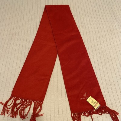 Alpaca Carmargo Scarf Red Fringed Made in Peru 74  Long NWT
